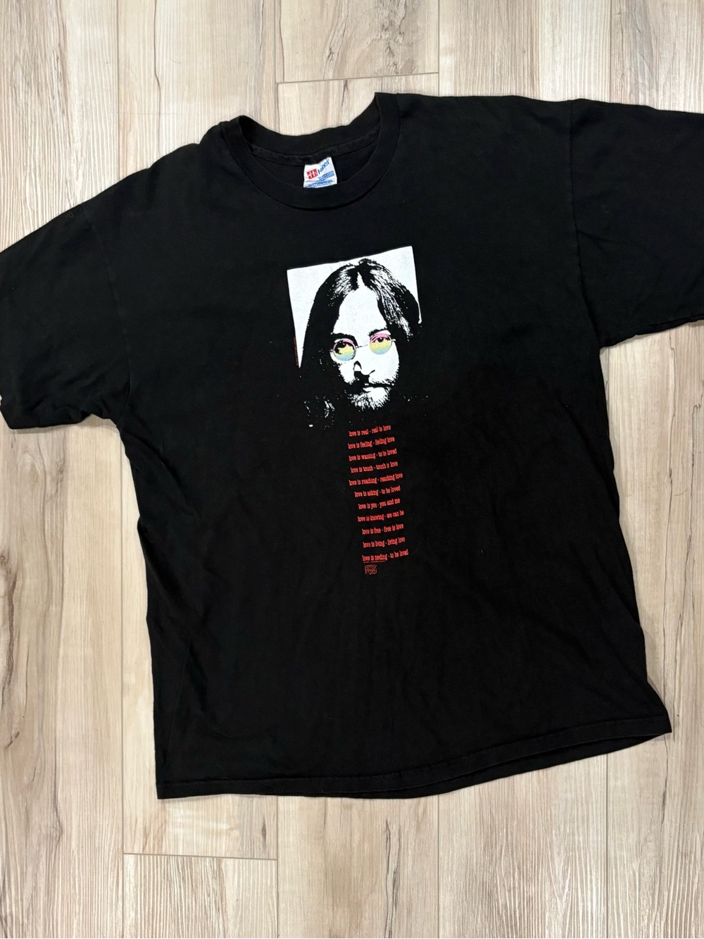 Vintage John Lennon 1991 love is real single stitch band t shirt sz xl